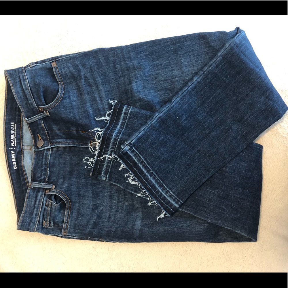 Old Navy, raw hem, crop jeans